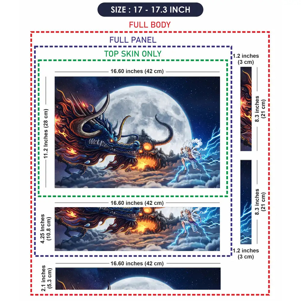 One Piece Luffy Gear 5 Vs Kaido Laptop Skin - View 9