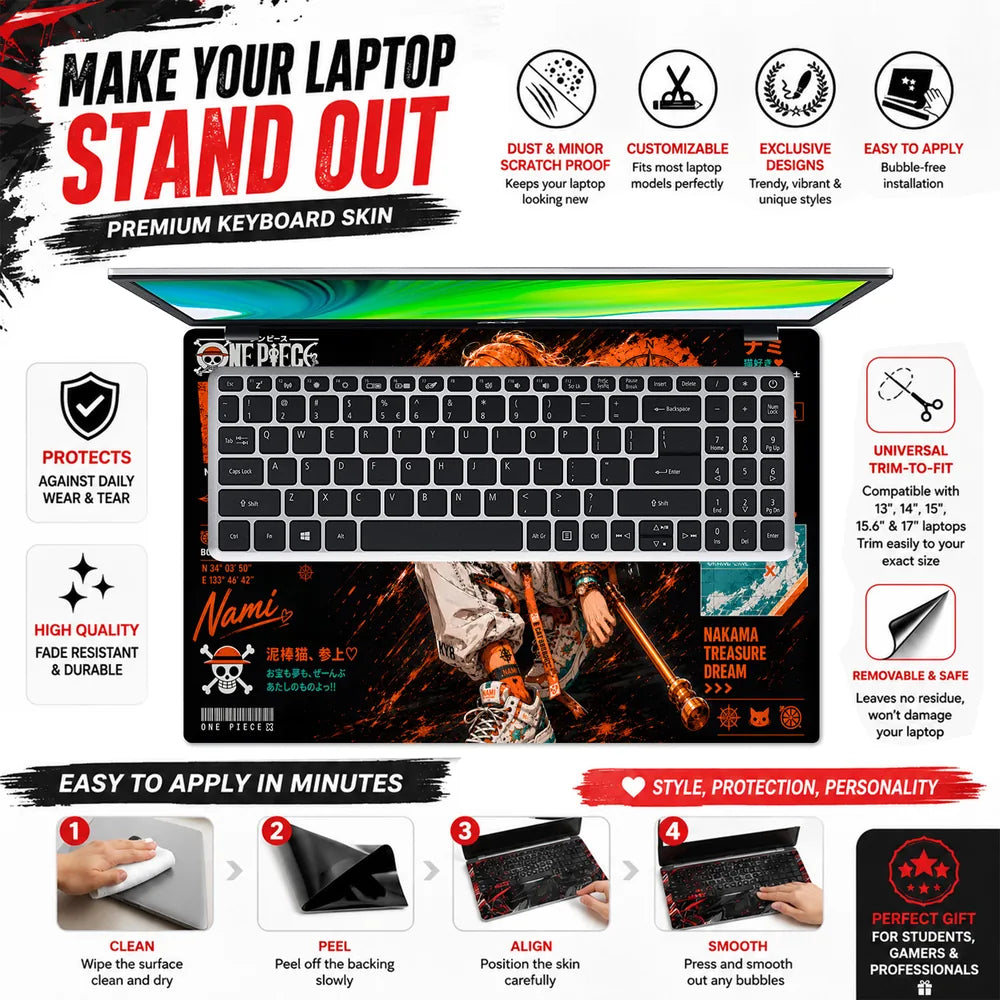 One Piece Nami Cat Burglar Laptop Skin - View 5