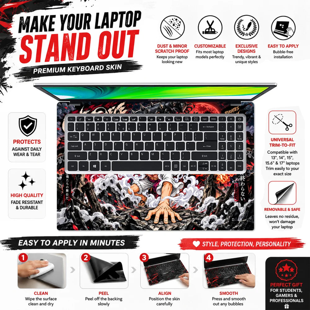 One Piece Pirates Dream Never Die Laptop Skin - View 5