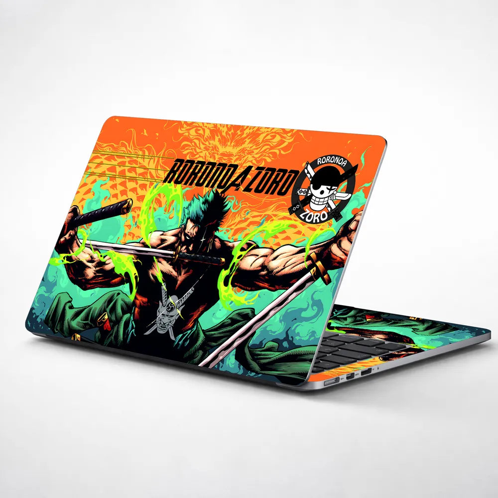 One Piece Roronoa Zoro Three Swords Laptop Skin - View 1