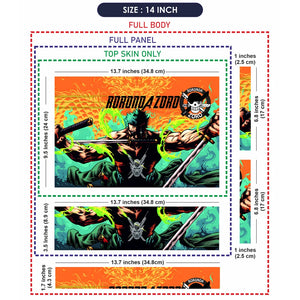 One Piece Roronoa Zoro Three Swords Laptop Skin - View 7