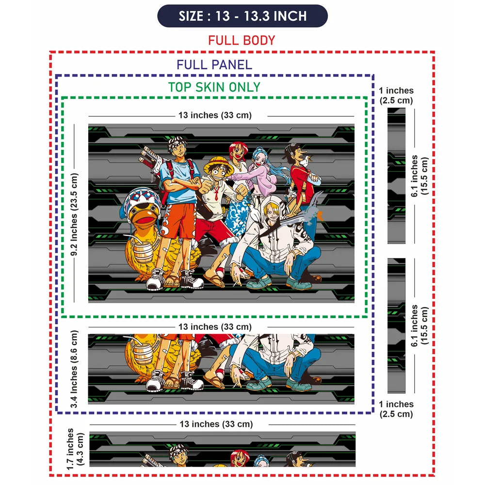 One Piece Straw Hat Crew Poster Laptop Skin - View 6