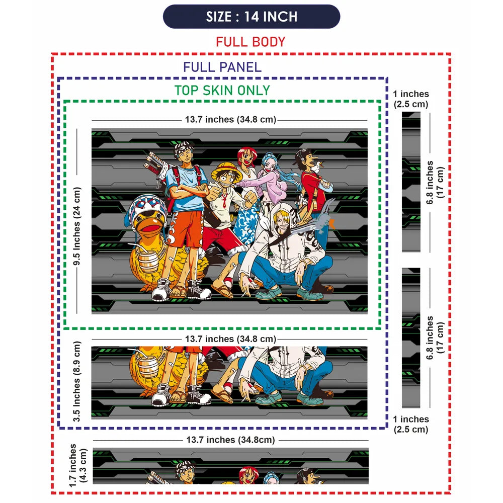 One Piece Straw Hat Crew Poster Laptop Skin - View 7