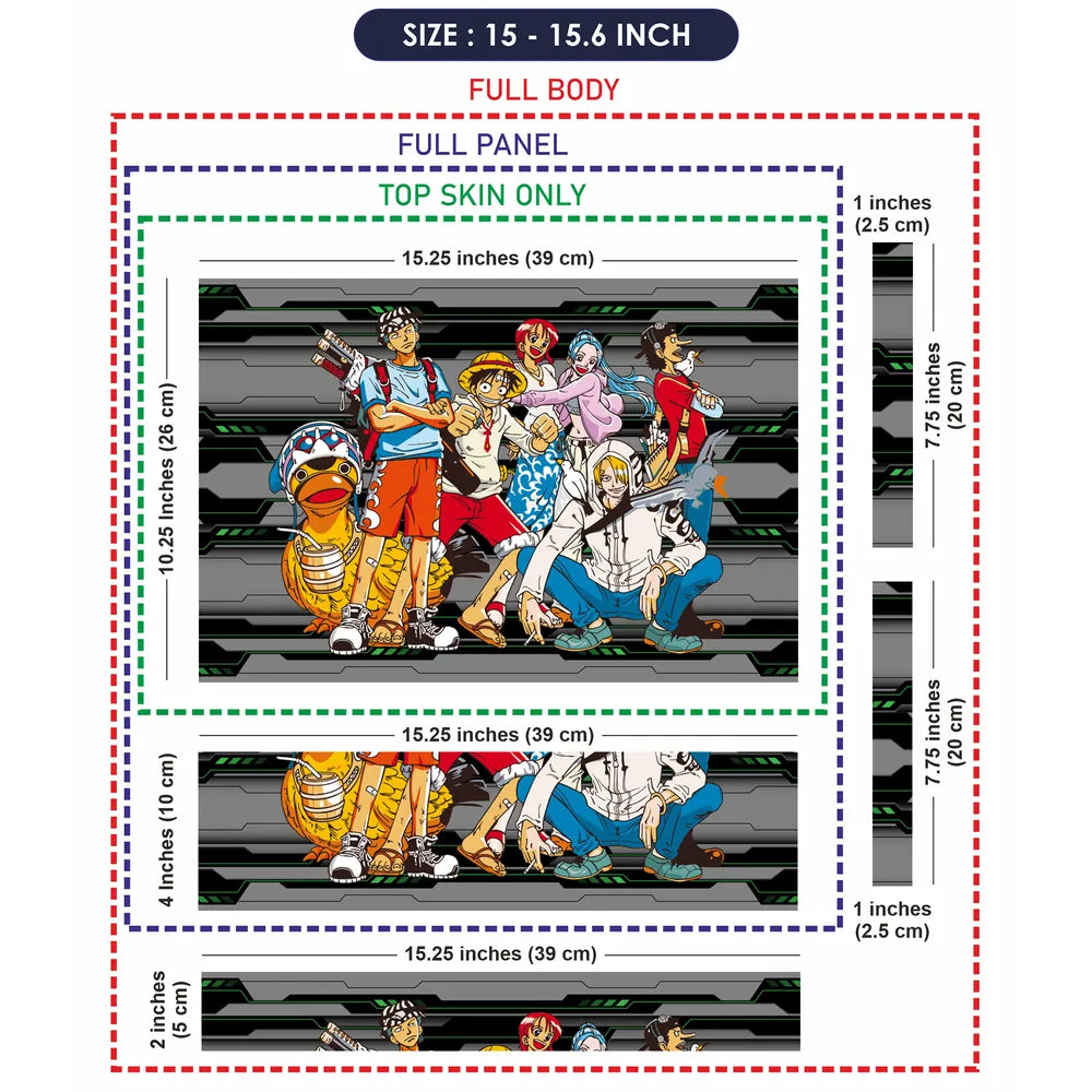 One Piece Straw Hat Crew Poster Laptop Skin - View 8