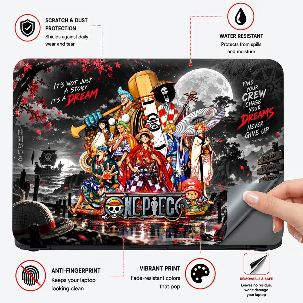 One Piece Wano Crew Moon Laptop Skin - View 4