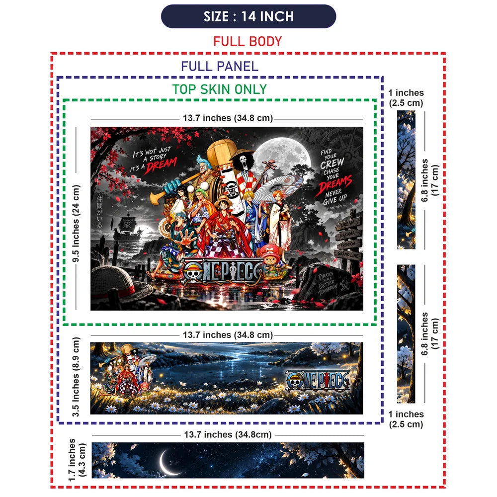 One Piece Wano Crew Moon Laptop Skin - View 7