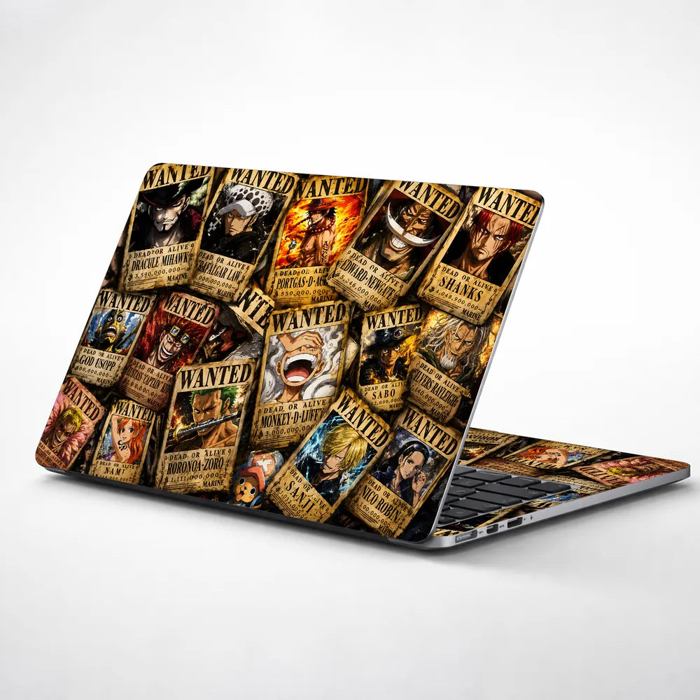 One Piece Wanted Posters Crew Laptop Skin - View 1