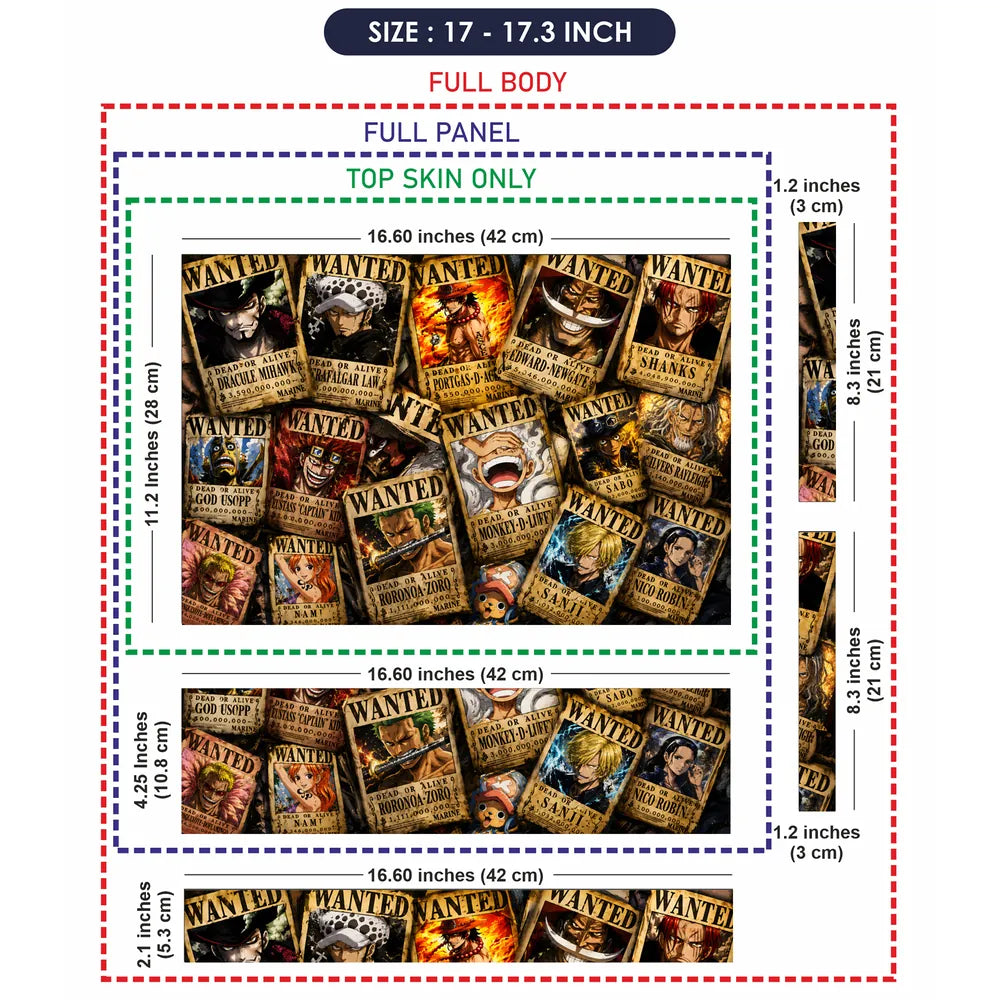 One Piece Wanted Posters Crew Laptop Skin - View 9