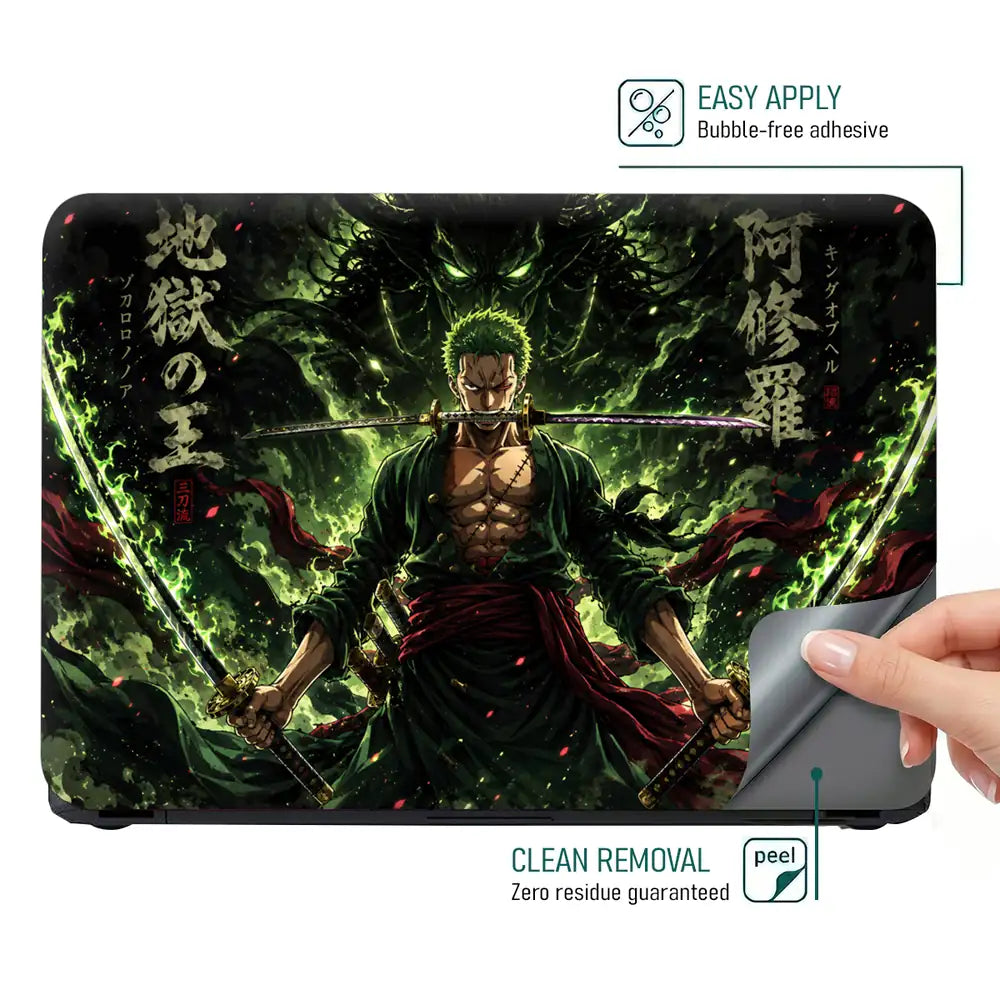 One Piece Zoro Asura Demon Laptop Skin - View 4
