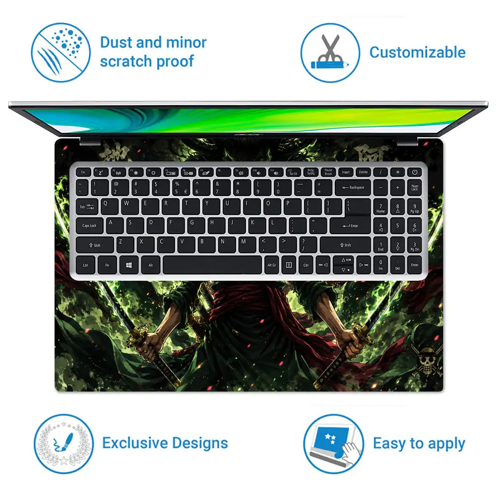 One Piece Zoro Asura Demon Laptop Skin - View 5
