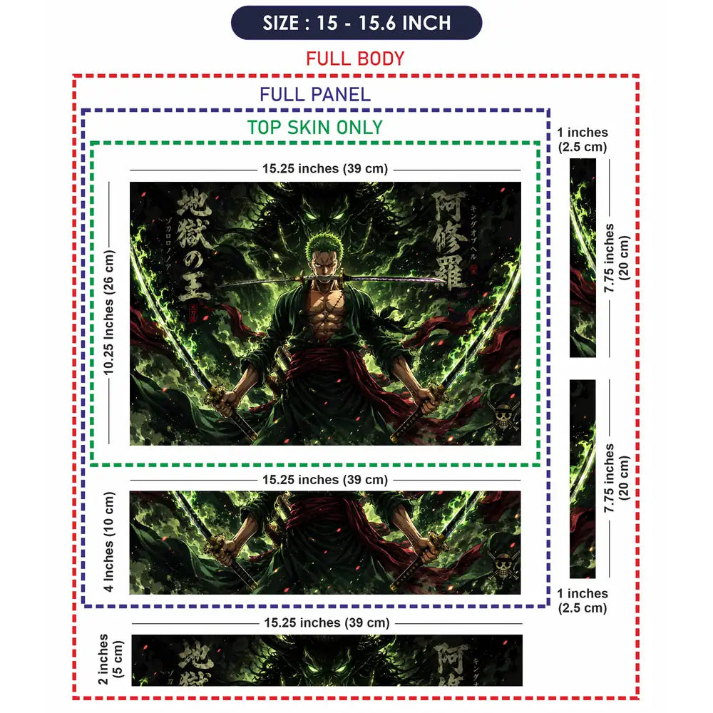 One Piece Zoro Asura Demon Laptop Skin - View 8