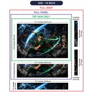 One Piece Zoro Blue Light Battle Laptop Skin - View 7