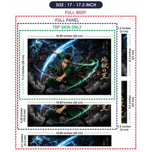 One Piece Zoro Blue Light Battle Laptop Skin - View 9