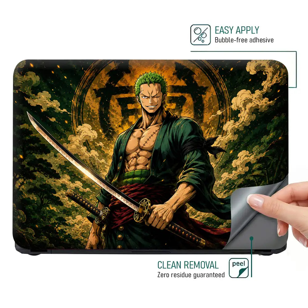 One Piece Zoro Forest Smile Laptop Skin - View 4