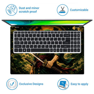 One Piece Zoro Forest Smile Laptop Skin - View 5