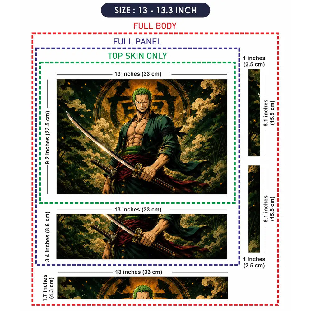 One Piece Zoro Forest Smile Laptop Skin - View 6