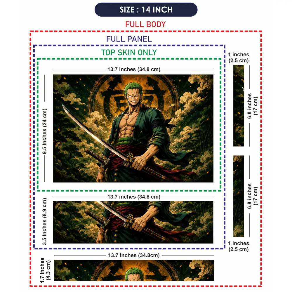 One Piece Zoro Forest Smile Laptop Skin - View 7