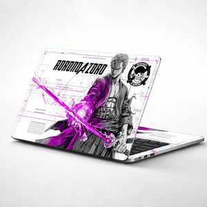 One Piece Zoro Green Neon Samurai Laptop Skin - View 1