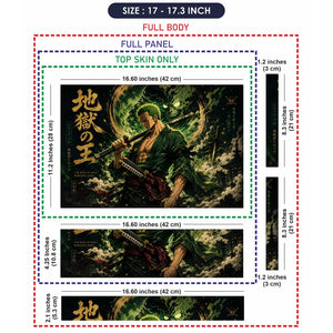 One Piece Zoro Green Skull Aura Laptop Skin - View 9