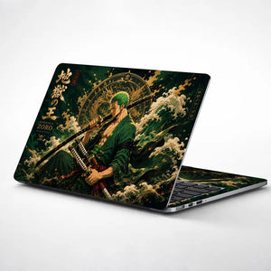 One Piece Zoro Green Wave Art Laptop Skin - View 1