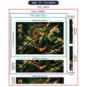 One Piece Zoro Green Wave Art Laptop Skin - View 9