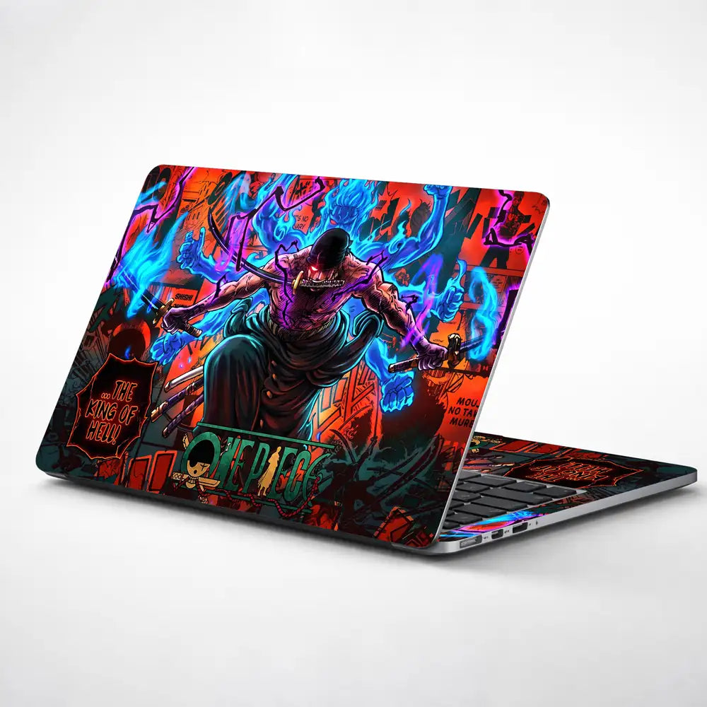 One Piece Zoro King Hell Blue Flame Laptop Skin - View 1