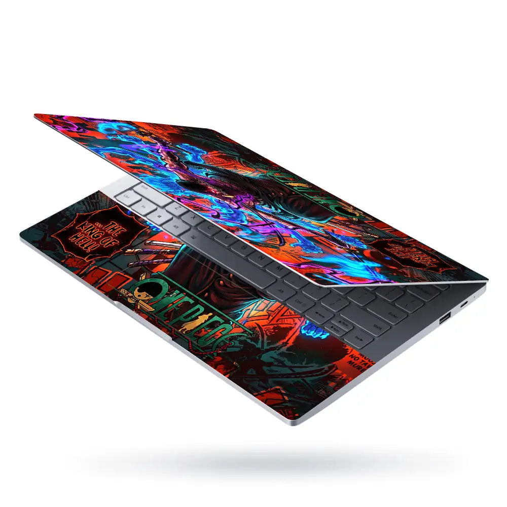 One Piece Zoro King Hell Blue Flame Laptop Skin - View 3