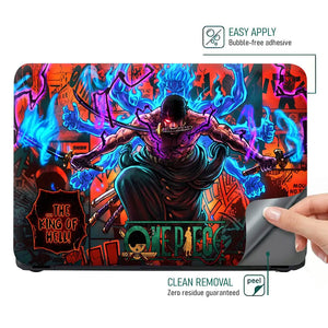 One Piece Zoro King Hell Blue Flame Laptop Skin - View 4