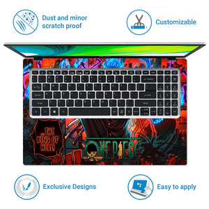 One Piece Zoro King Hell Blue Flame Laptop Skin - View 5