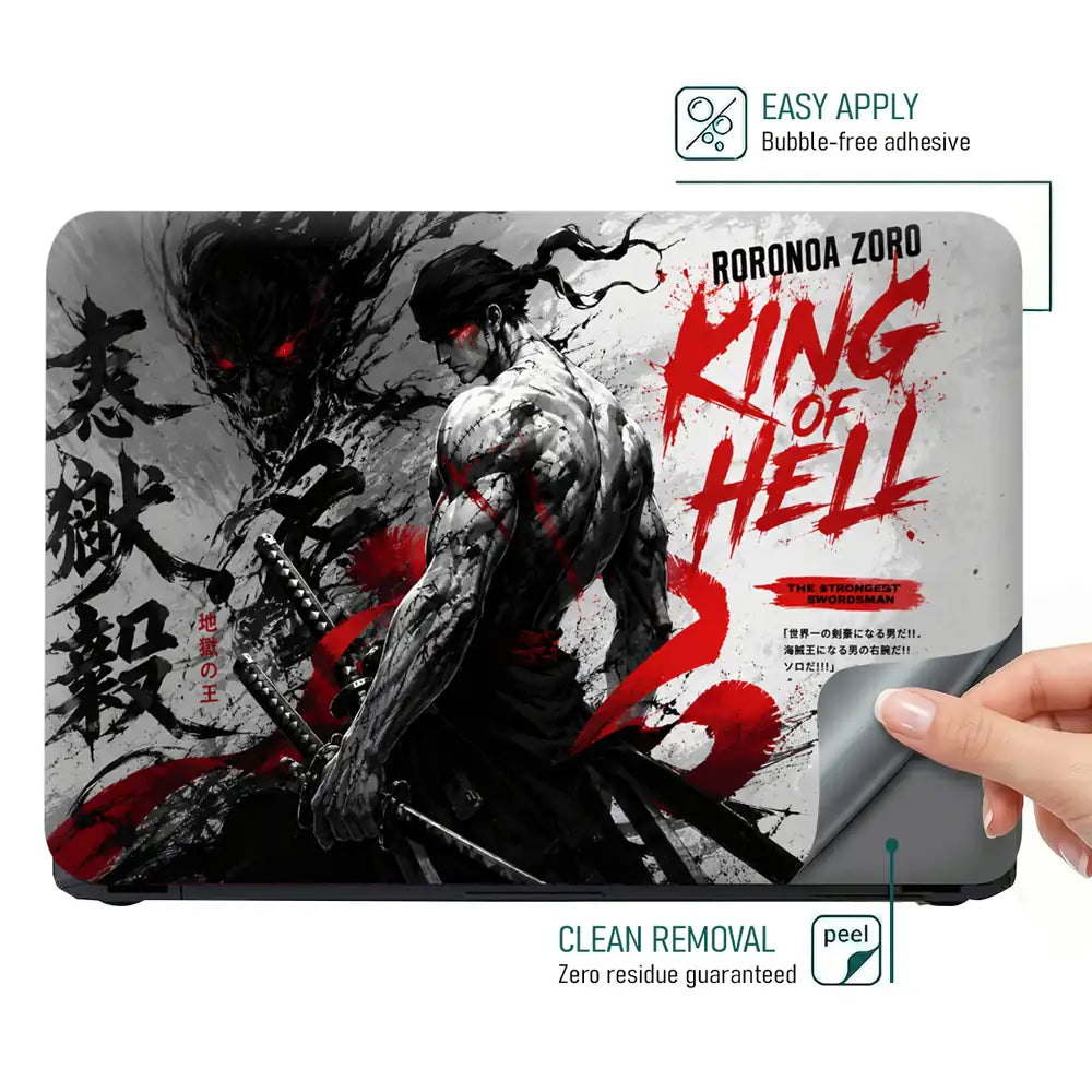 One Piece Zoro King Of Hell Ink Laptop Skin - View 4