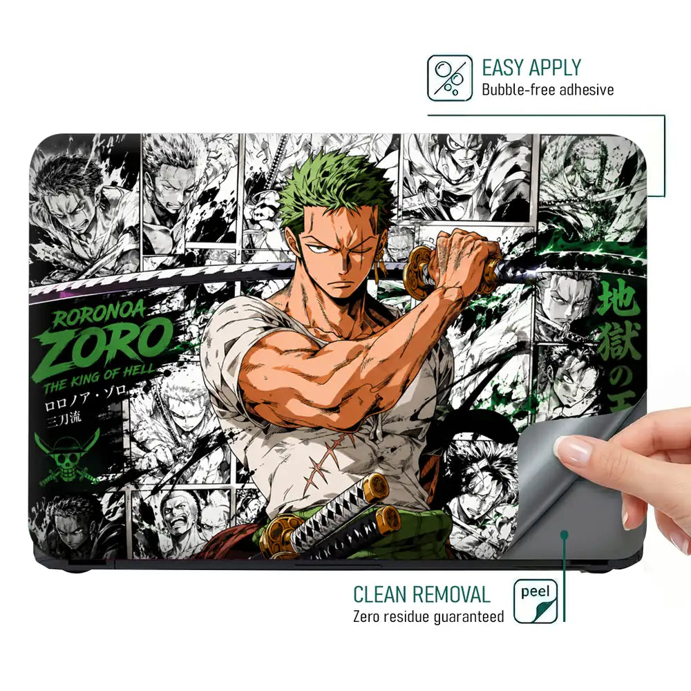 One Piece Zoro Manga Collage Laptop Skin - View 4