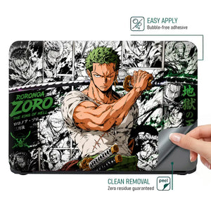 One Piece Zoro Manga Collage Laptop Skin - View 4