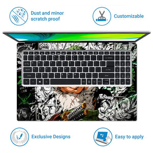One Piece Zoro Manga Collage Laptop Skin - View 5
