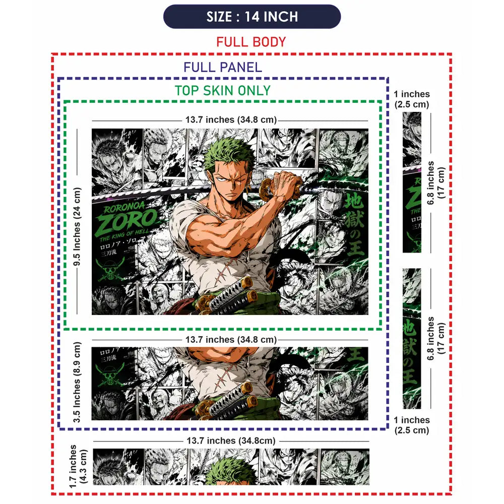 One Piece Zoro Manga Collage Laptop Skin - View 7