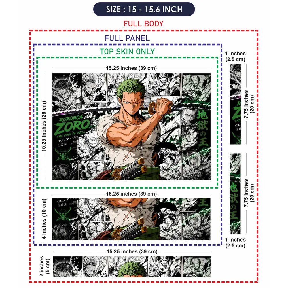 One Piece Zoro Manga Collage Laptop Skin - View 8