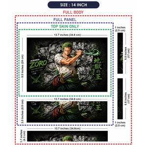 One Piece Zoro Manga White Shirt Laptop Skin - View 7
