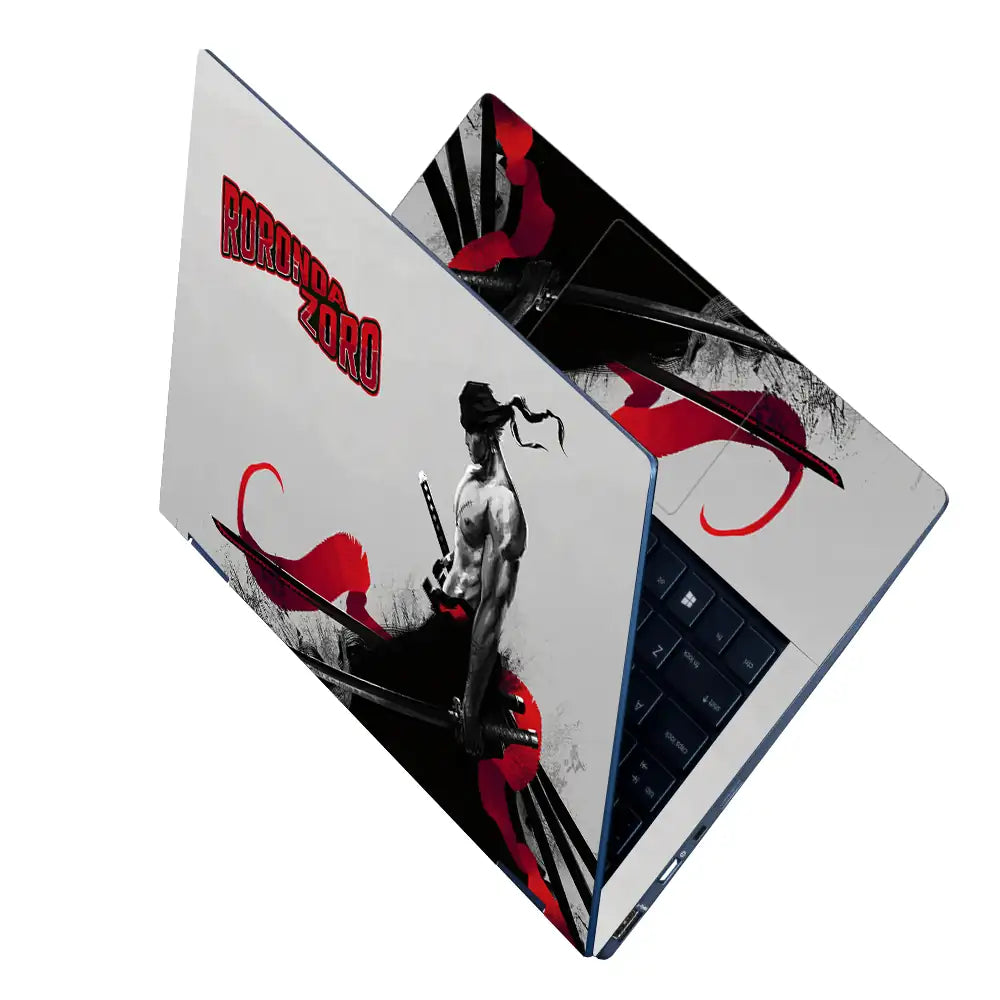 One Piece Zoro Minimal Ink Art Laptop Skin - View 2