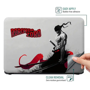 One Piece Zoro Minimal Ink Art Laptop Skin - View 4