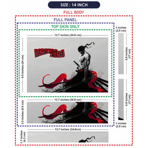 One Piece Zoro Minimal Ink Art Laptop Skin - View 7
