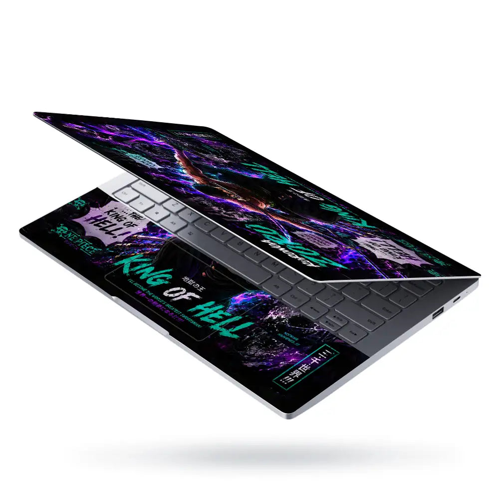 One Piece Zoro Purple Lightning Laptop Skin - View 3