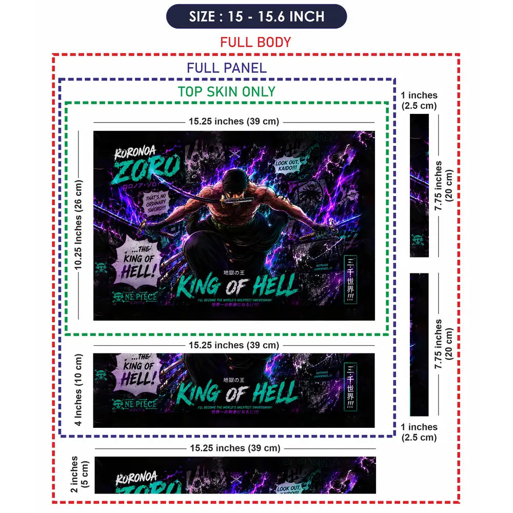 One Piece Zoro Purple Lightning Laptop Skin - View 8