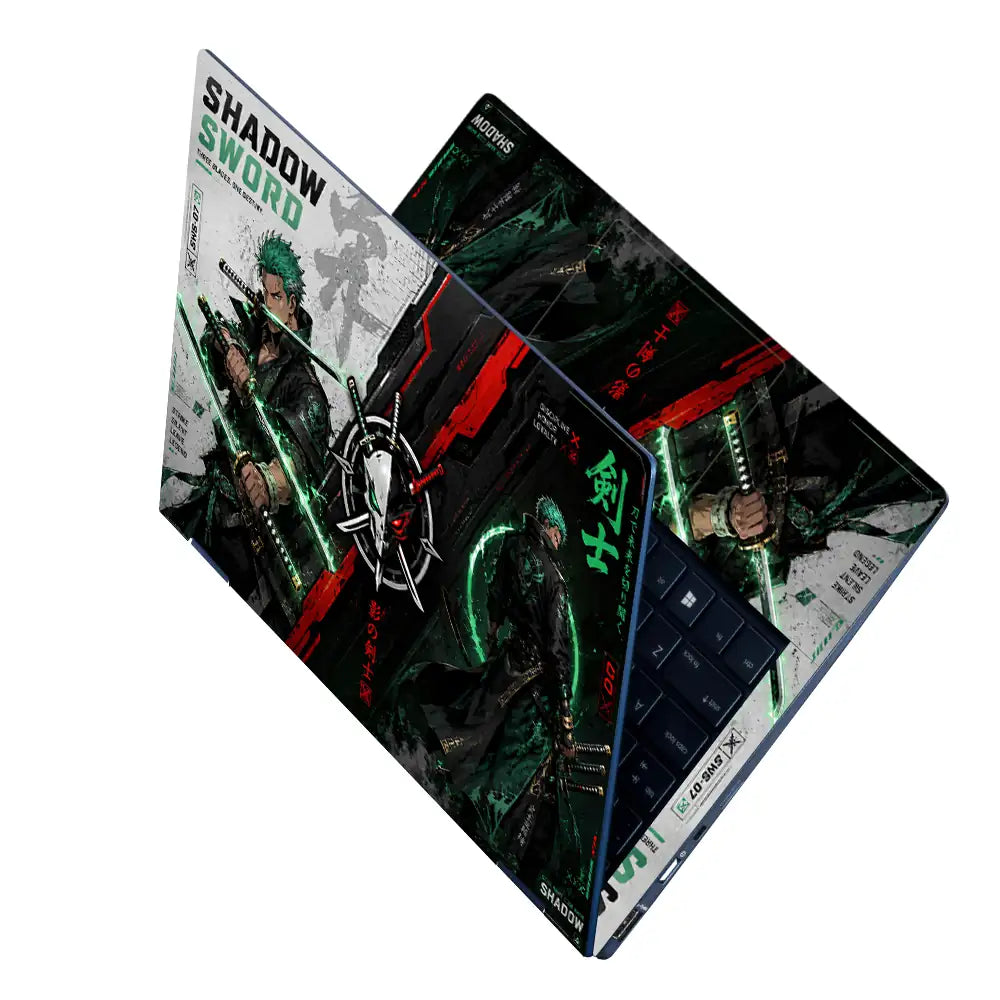 One Piece Zoro Shadow Sword Laptop Skin - View 2