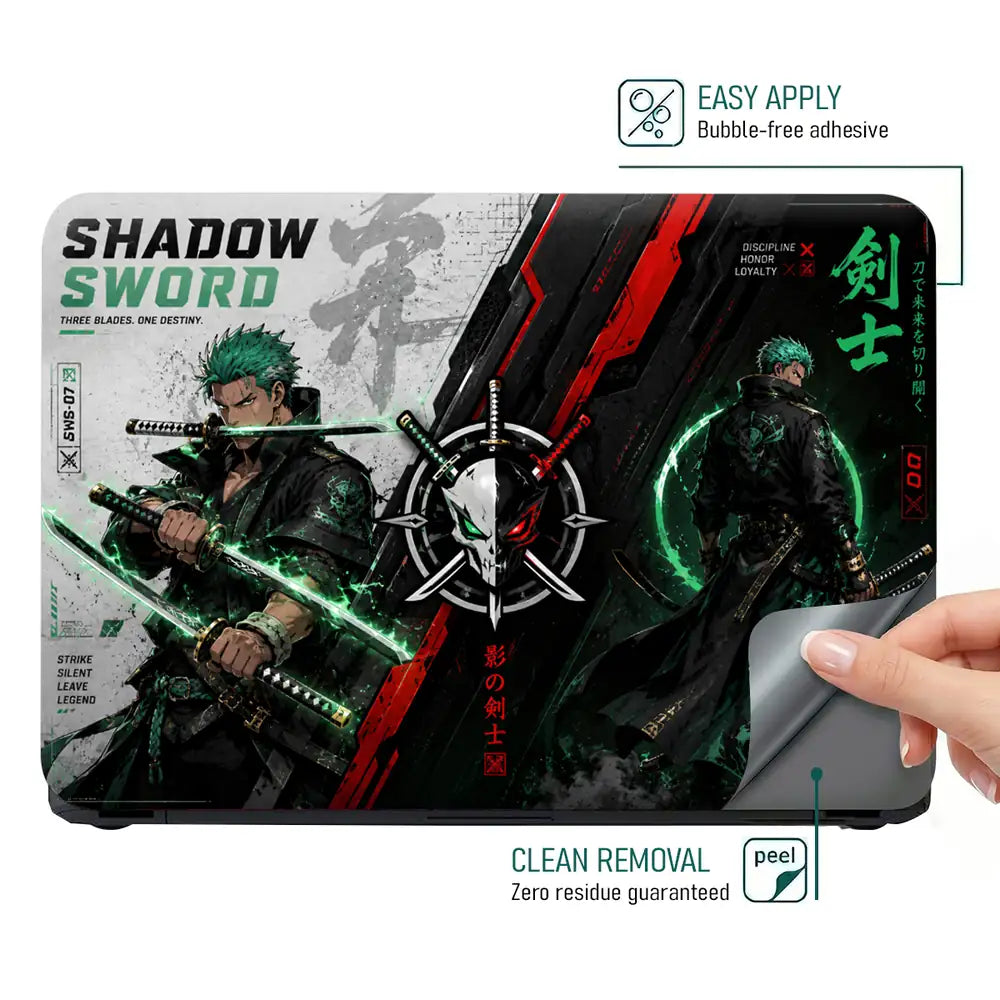 One Piece Zoro Shadow Sword Laptop Skin - View 4