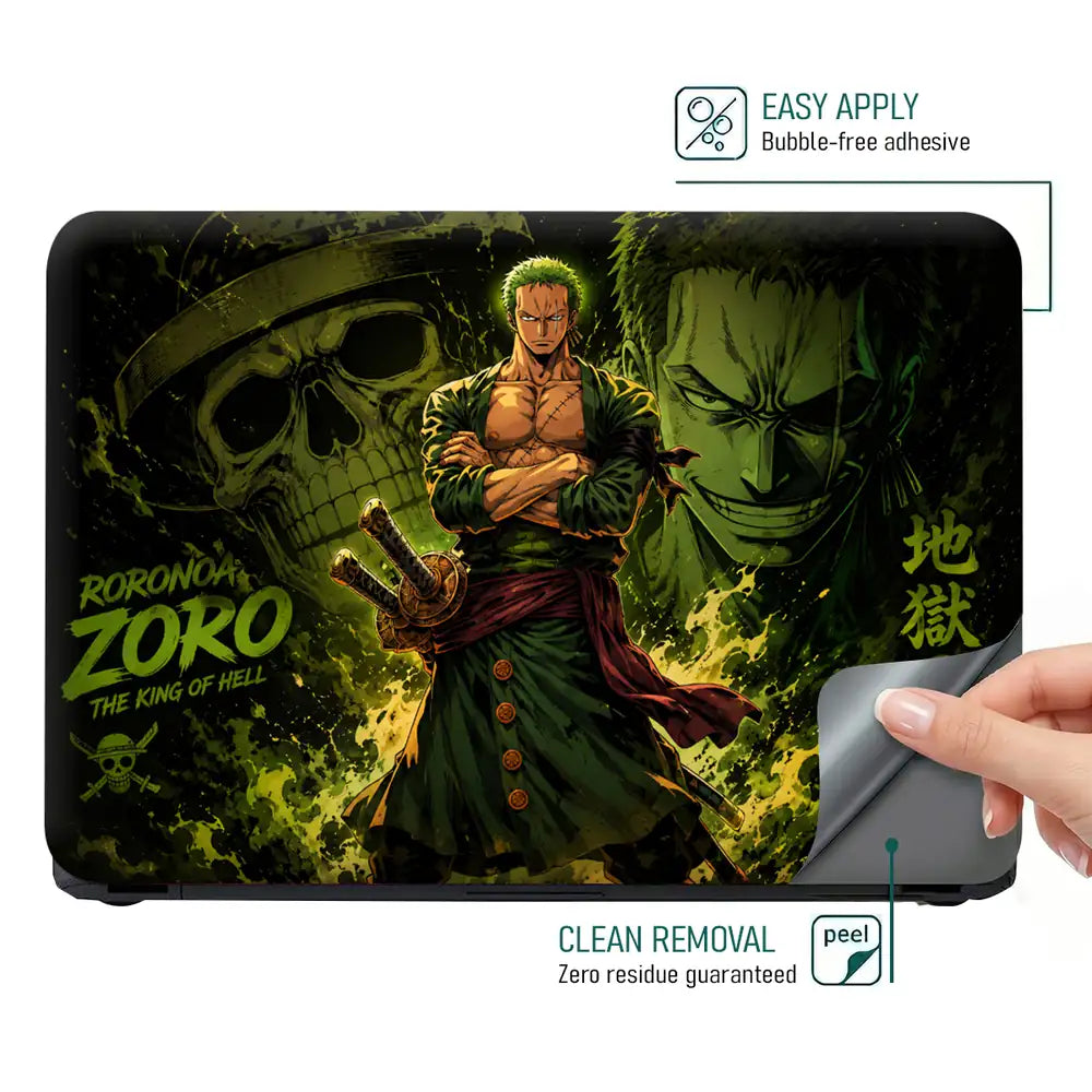One Piece Zoro Skull Stance Laptop Skin - View 4