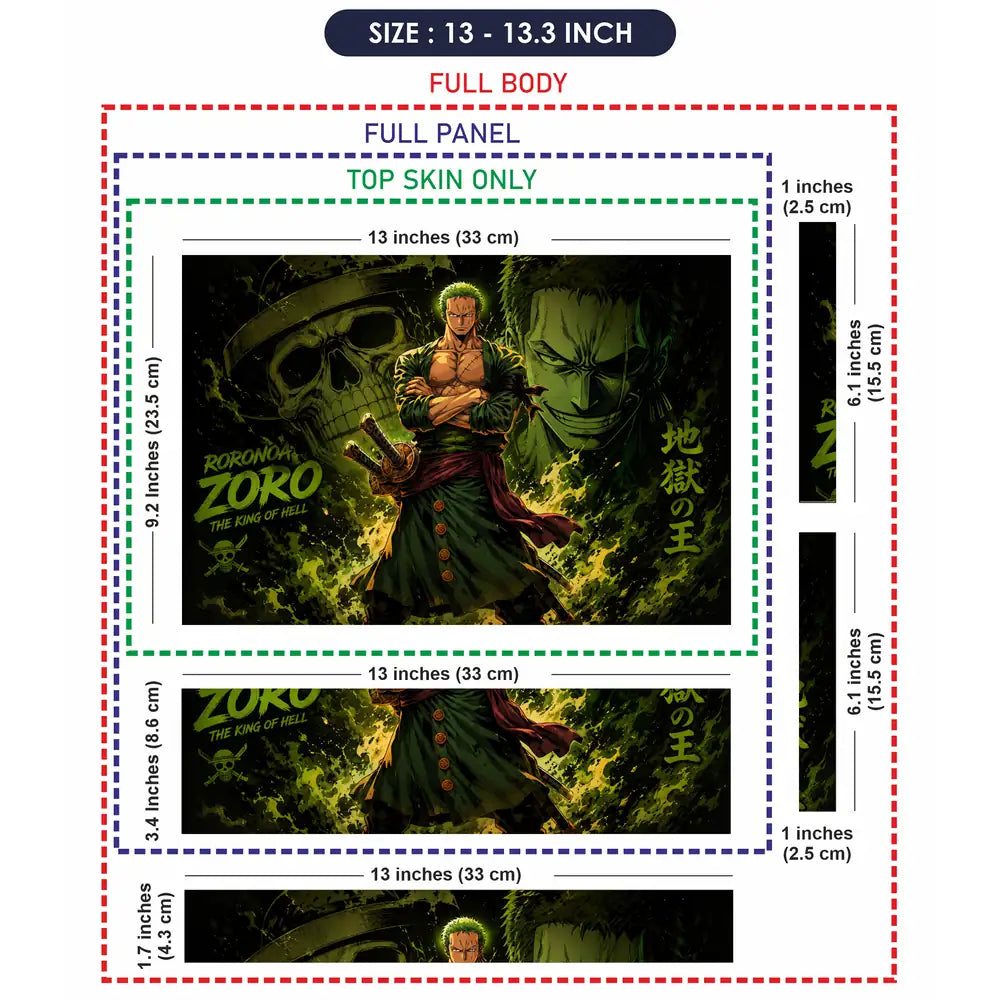 One Piece Zoro Skull Stance Laptop Skin - View 6