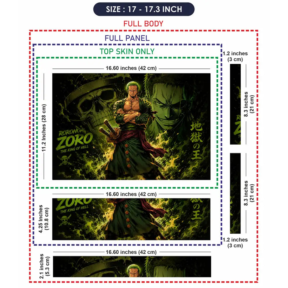 One Piece Zoro Skull Stance Laptop Skin - View 9