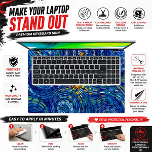 Painter Rowboat Swirling Blue Laptop Skin - View 5