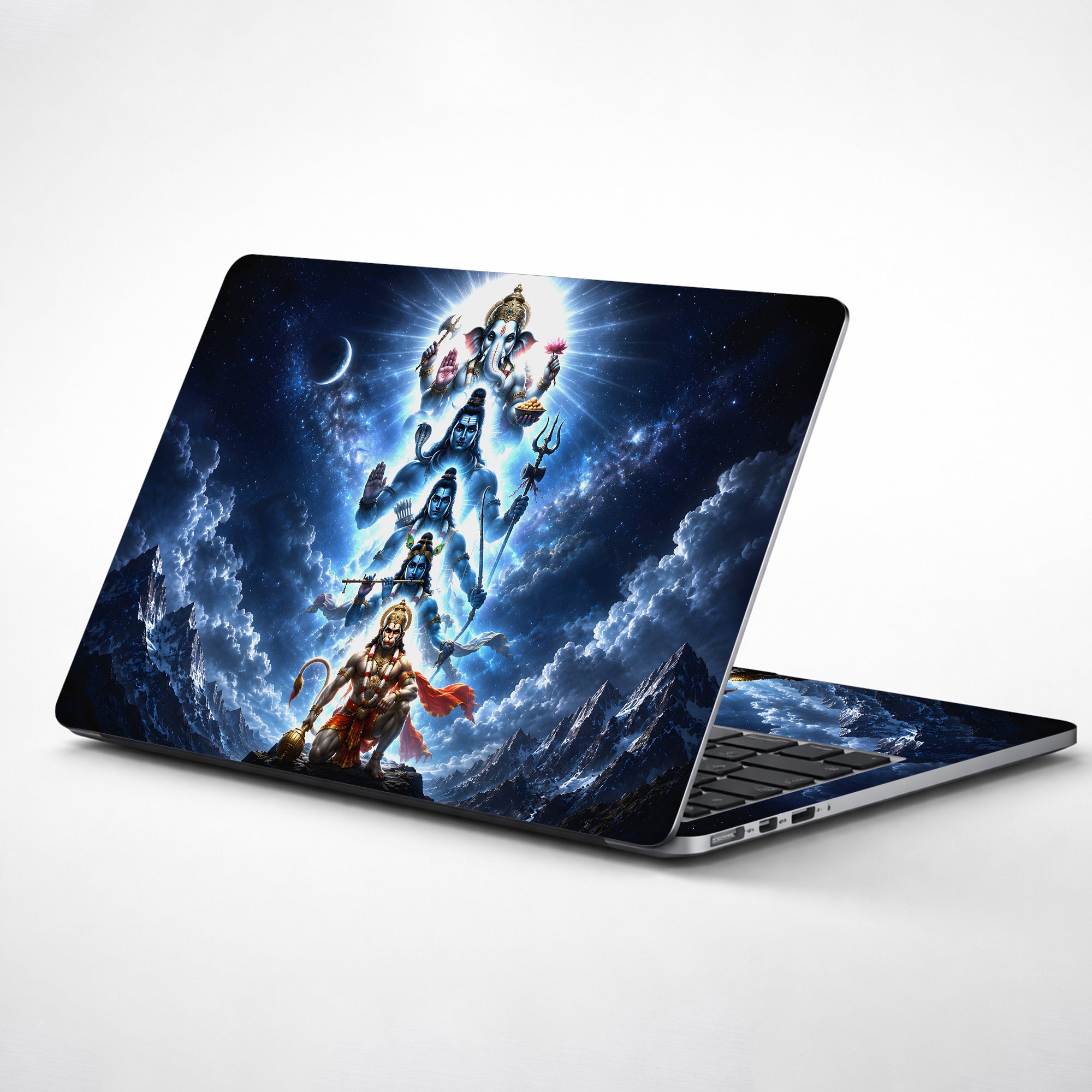 Pantheon Ganesha Shiva Ram Krishna Hanuman Stack Laptop Skin - View 1