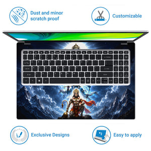 Pantheon Ganesha Shiva Ram Krishna Hanuman Stack Laptop Skin - View 5