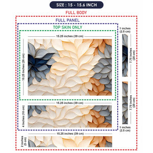 Pastel Leaves Cream Orange Laptop Skin - View 8